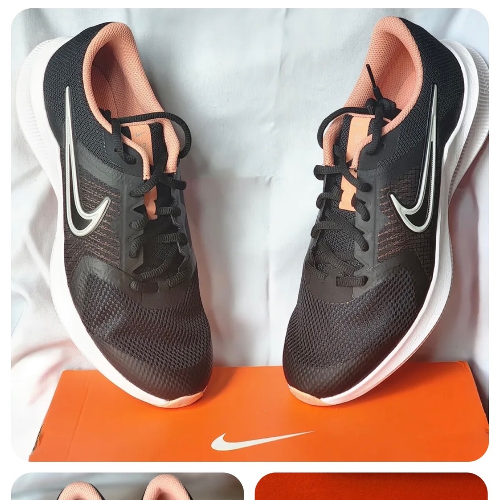 Nike BLACK/MTLC PLATINUM. Downshifter 11.  Size 11 Girls.